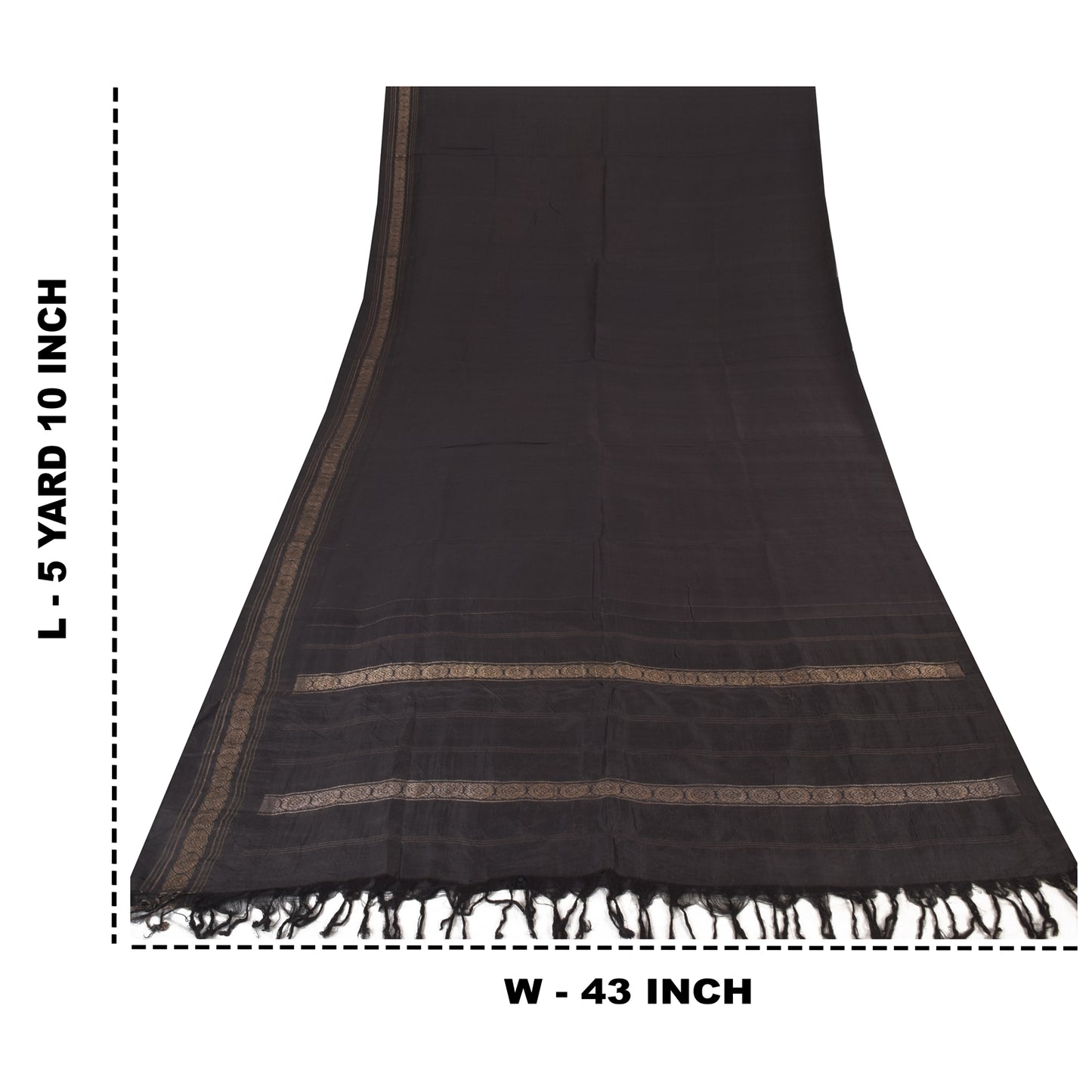 Sanskriti Vintage Indian Black Sarees Pure Silk Woven Premium Sari Craft Fabric