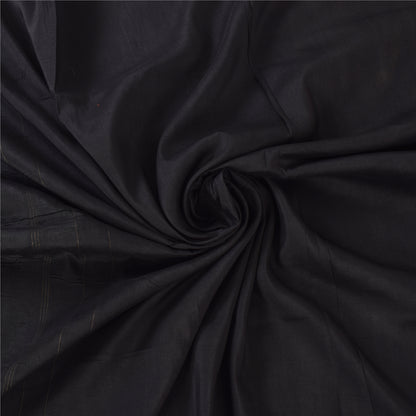 Sanskriti Vintage Indian Black Sarees Pure Silk Woven Premium Sari Craft Fabric