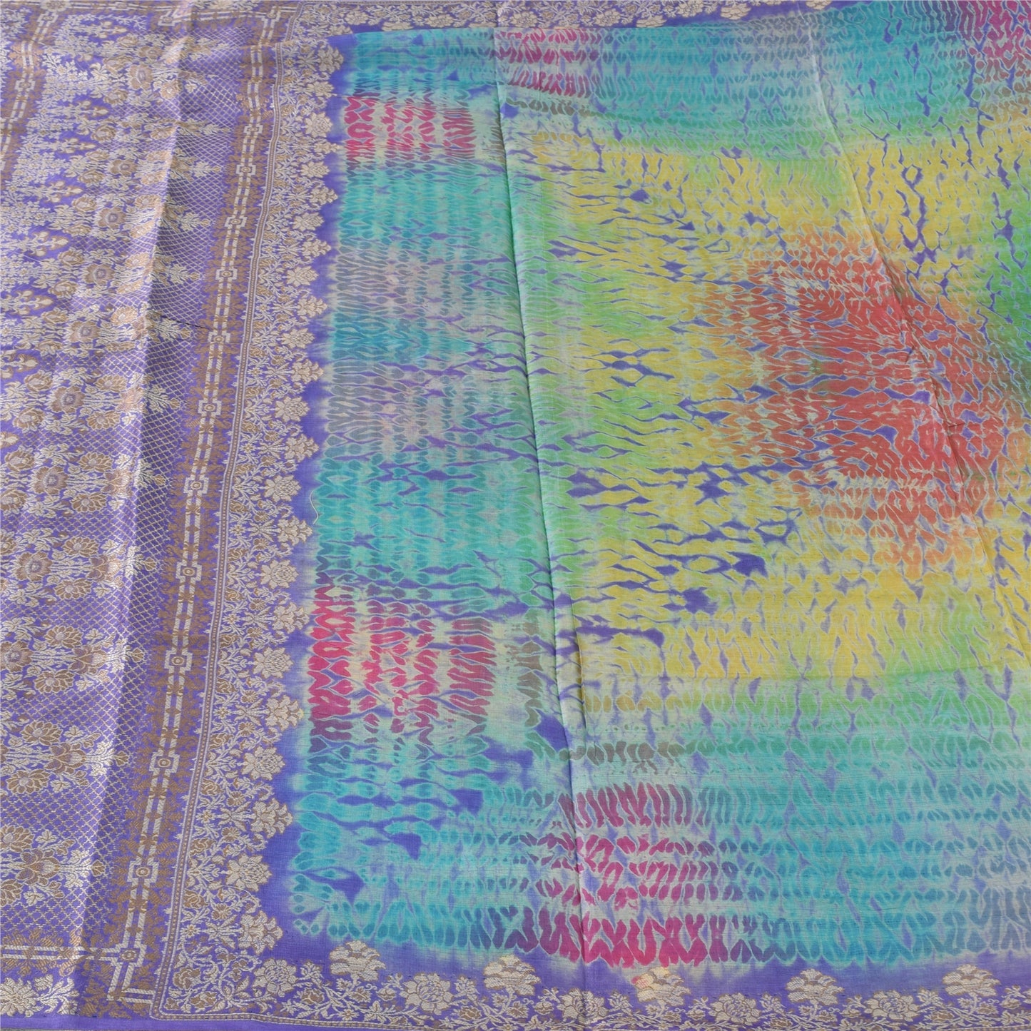 Sanskriti Vintage Multi Sarees Pure Silk Woven Printed Premium Sari Craft Fabric