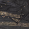 Sanskriti Vintage Indian Black Sarees Pure Silk Woven Premium Sari Craft Fabric