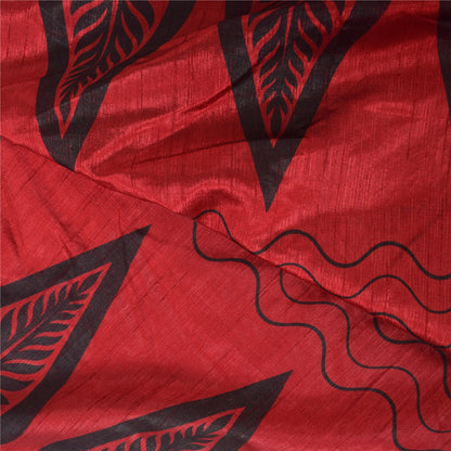 Sanskriti Vintage Indian Red Sarees Art Silk Printed Premium Sari Craft Fabric