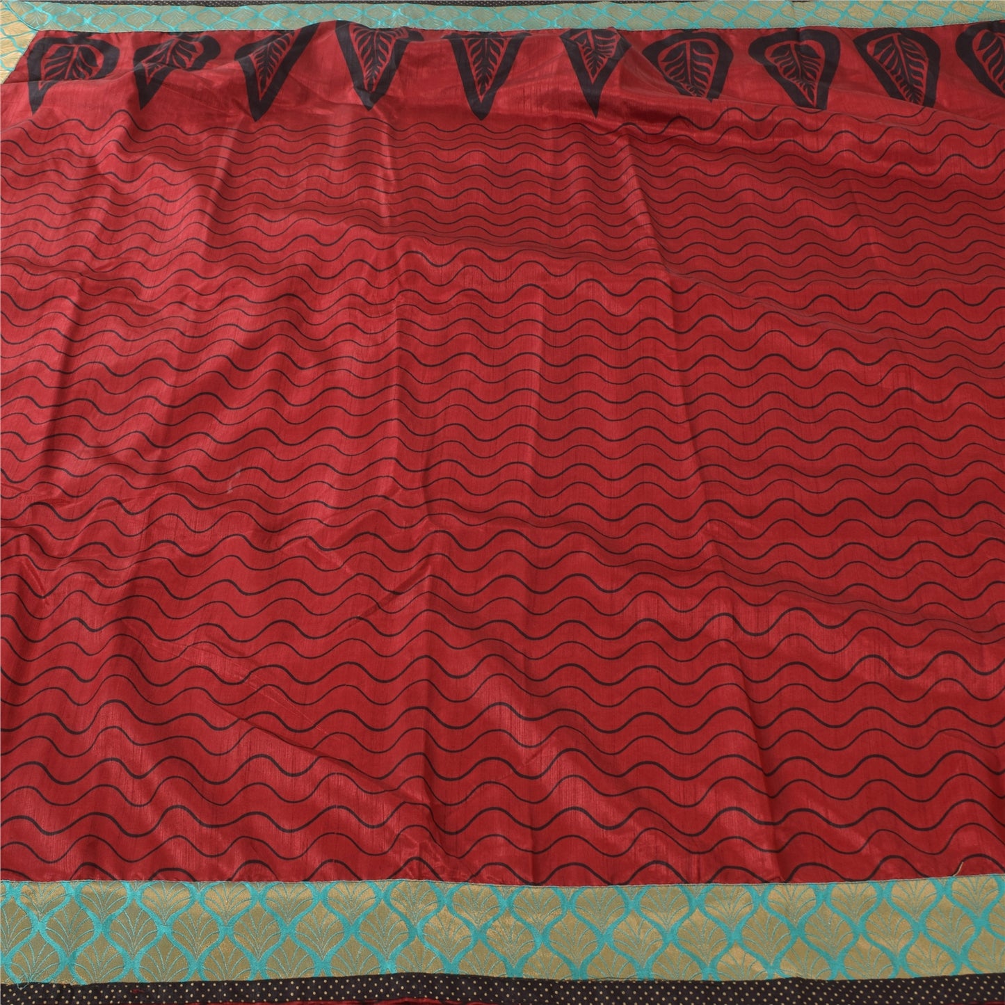 Sanskriti Vintage Indian Red Sarees Art Silk Printed Premium Sari Craft Fabric