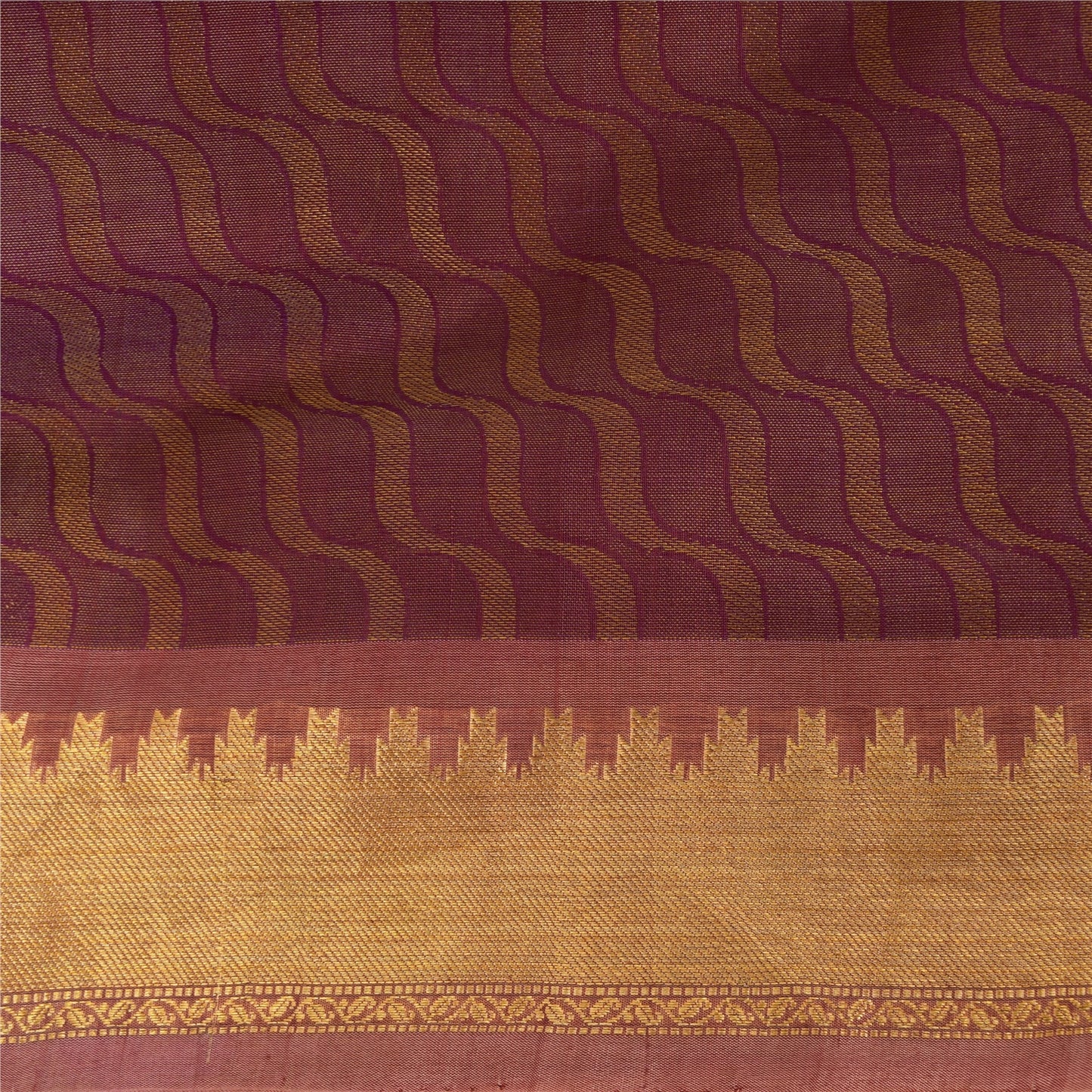 Sanskriti Vintage Purple Sarees Pure Silk Woven Premium Sari 5.5+yd Craft Fabric