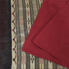 Sanskriti Vintage Red/Black Sarees Pure Silk Hand Woven Sari 6+ yd Craft Fabric