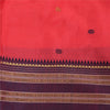 Sanskriti Vintage Pink/Purple Sarees Pure Cotton Woven Premium Sari Craft Fabric