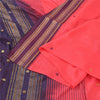 Sanskriti Vintage Pink/Purple Sarees Pure Cotton Woven Premium Sari Craft Fabric