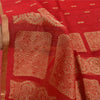 Sanskriti Vintage Indian Red Sarees Pure Silk Woven Ethnic Sari 5yd Craft Fabric