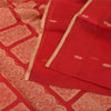 Sanskriti Vintage Indian Red Sarees Pure Silk Woven Ethnic Sari 5yd Craft Fabric