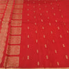 Sanskriti Vintage Indian Red Sarees Pure Silk Woven Ethnic Sari 5yd Craft Fabric