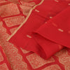 Sanskriti Vintage Indian Red Sarees Pure Silk Woven Ethnic Sari 5yd Craft Fabric