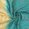 Sanskriti Vintage Blue/Cream Sarees Pure Silk Hand Embroidered Sari Craft Fabric