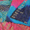 Sanskriti Vintage Multi Sarees Pure Silk Hand Beaded Printed Sari 6+ yrd Fabric