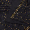 Sanskriti Vintage Black Sarees Pure Silk Hand Beaded Premium Sari Craft Fabric