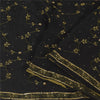 Sanskriti Vintage Black Sarees Pure Silk Hand Beaded Premium Sari Craft Fabric