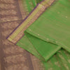 Sanskriti Vintage Green/Brown Sarees Pure Silk Woven Premium Sari Craft Fabric