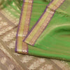 Sanskriti Vintage Green/Brown Sarees Pure Silk Woven Premium Sari Craft Fabric