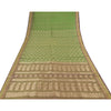 Sanskriti Vintage Green/Brown Sarees Pure Silk Woven Premium Sari Craft Fabric