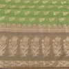 Sanskriti Vintage Green/Brown Sarees Pure Silk Woven Premium Sari Craft Fabric