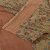 Sanskriti Vintage Brown Sarees Pure Cotton Embroidered Printed Sari Craft Fabric