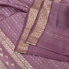 Sanskriti Vintage Sarees Purple Hand Woven 100% Pure Silk Sari 5+yd Craft Fabric