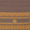 Sanskriti Vintage Sarees Gray Indian Hand Woven Pure Silk Sari 5+yd Craft Fabric