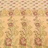 Sanskriti Vintage Sarees Cream/Peach Hand Woven Pure Silk Sari 5+yd Craft Fabric