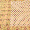 Sanskriti Vintage Sarees Cream/Peach Hand Woven Pure Silk Sari 5+yd Craft Fabric