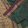 Sanskriti Vintage Dark Green/Purple Sarees Pure Silk Woven Premium Sari Fabric