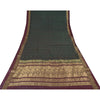 Sanskriti Vintage Dark Green/Purple Sarees Pure Silk Woven Premium Sari Fabric