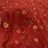 Sanskriti Vintage Red Sarees Pure Silk Embroidered Premium Sari 5yd Craft Fabric