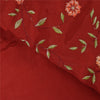 Sanskriti Vintage Red Sarees Pure Silk Embroidered Premium Sari 5yd Craft Fabric