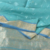 Sanskriti Vintage Blue Sarees Pure Silk Embroidery Ethnic Sari 5+yd Craft Fabric