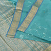 Sanskriti Vintage Blue Sarees Pure Silk Embroidery Ethnic Sari 5+yd Craft Fabric