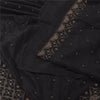 Sanskriti Vintage Black Sarees Pure Silk Hand Beaded Premium Sari Craft Fabric