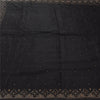 Sanskriti Vintage Black Sarees Pure Silk Hand Beaded Premium Sari Craft Fabric