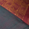 Sanskriti Vintage Green/Red Sarees Pure Cotton Woven Premium Sari Craft Fabric