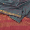 Sanskriti Vintage Green/Red Sarees Pure Cotton Woven Premium Sari Craft Fabric