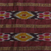 Sanskriti Vintage Saree Green/Red Odisha Hand Woven Ikat Pure Cotton Sari Fabric