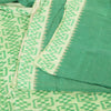 Sanskriti Vintage Saree Green Sambhalpuri Hand Woven Ikat Pure Silk Sari Fabric