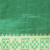 Sanskriti Vintage Saree Green Sambhalpuri Hand Woven Ikat Pure Silk Sari Fabric