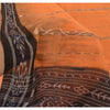 Sanskriti Vintage Saree Orange Odisha Hand Woven Ikat Pure Cotton Sari Fabric