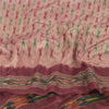 Sanskriti Vintage Sarees Pink Pochampally Hand Woven Ikat Pure Silk Sari Fabric