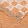 Sanskriti Vintage Saree Peach Odisha Hand Woven Ikat Pure Cotton Sari 5yd Fabric