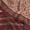 Sanskriti Vintage Sarees Ikat Handwoven Pochampally Pure Silk Sari 5+yd Fabric