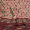 Sanskriti Vintage Sarees Ikat Handwoven Pochampally Pure Silk Sari 5+yd Fabric