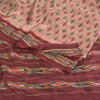 Sanskriti Vintage Sarees Ikat Handwoven Pochampally Pure Silk Sari 5+yd Fabric