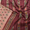 Sanskriti Vintage Sarees Ikat Handwoven Pochampally Pure Silk Sari 5+yd Fabric