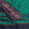 Sanskriti Vintage Sarees Ikat Handwoven Pochampally Pure Silk Sari 5+yd Fabric