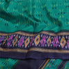 Sanskriti Vintage Sarees Ikat Handwoven Pochampally Pure Silk Sari 5+yd Fabric