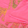 Sanskriti Vintage New Scarf Embroidered Pure Wool Indian Shawl Pink Woven Work Stole